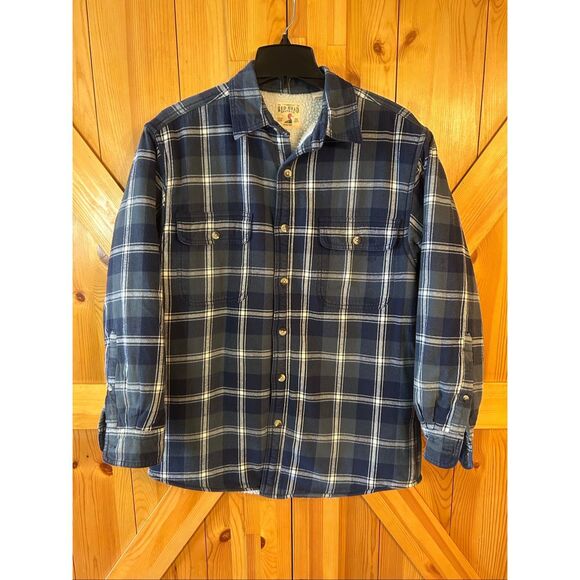 Red Head Men’s Sherpa Lined Blue Plaid Flannel Size Medium (5479) - Picture 1 of 6